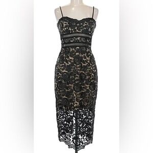Xscape Lace Dress Size 2 Black And Nude